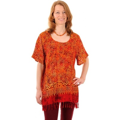 BOB halenka batikovaná Neobaju Tajfun červeno-žlutá