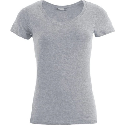 Promodoro Tričko 3086 Slim Fit s výstřihem do V krátký rukáv dámské COT-403086v3300 Šedá sport