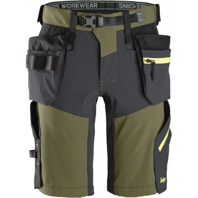 Snickers Workwear kraťasy FlexiWork Softshell Stretch khaki