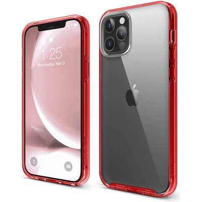 elago Hybrid Case - хибриден удароустойчив кейс за iPhone 12, iPhone 12 Pro (червен)