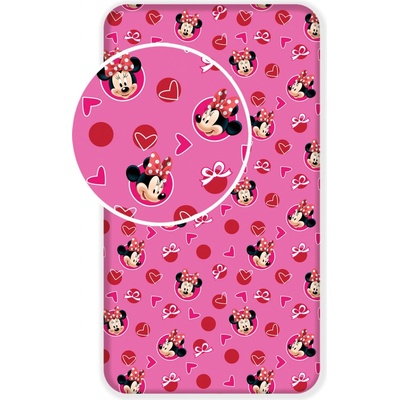 Jerry Fabrics Prostěradlo Minnie Hearts 02 90x200x25