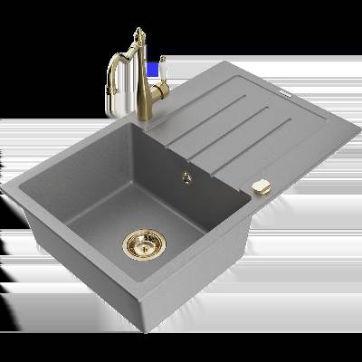 Bruno гранитна кухненска мивка с 1 отделение и отцедник, с кухненски (6513-71-670700-50)