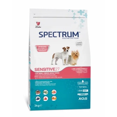 LIDER Spectrum Dog Sensitive 27 - Пълноценна храна израснали кучета от дребни породи с чувствителен стомах или капризен апетит, агнешко месо - 12 кг, Турция