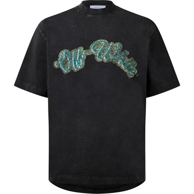 OFF WHITE Тениска OFF WHITE Men's Bacchus Skate Prefaded Distressed T-Shirt - Black Colleg