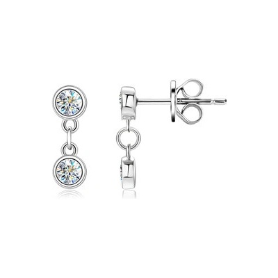 Nubis stříbrné náušnice s moissanity MN140