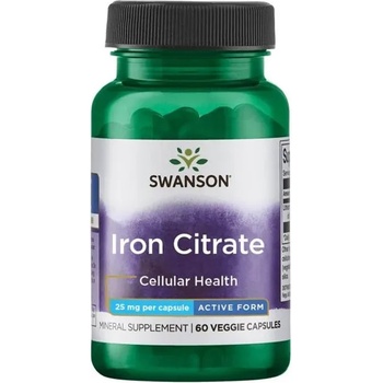 Swanson Iron Citrate, 25 mg, 60 растителни капсули, Swanson (SW1377)