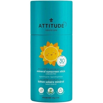 Attitude detská 100% minerálna ochranná tyčinka na celé telo SPF30 bez vône 85 g