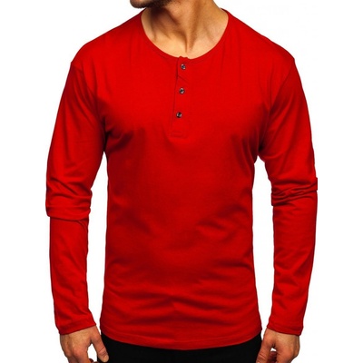 Bolf červené pánske tričko s dlhými rukávmi s gombíkmi 1114