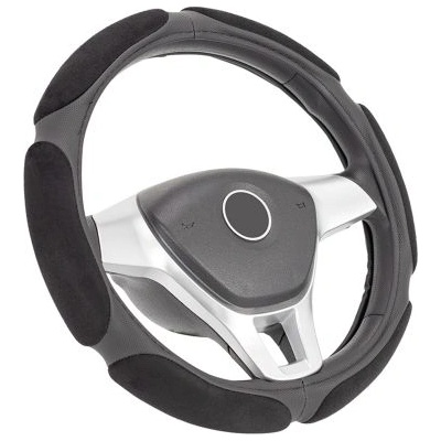 Калъф за волан от еко кожа 38см - Race - черен цвят