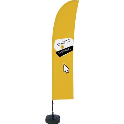 Jansen Display Beach Flag Budget Set Wind velký Click & Collect Yellow French ECO, 1010 x 4305 mm