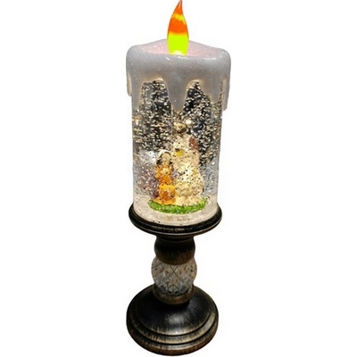 Grugen Vianočná LED sviečka s Mikulášom a snežitkom 25 cm