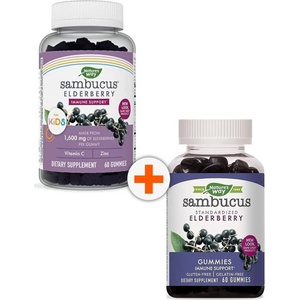 Nature's Way Sambucus Комплект за деца и възрастни, 2 x 60 таблетки, Nature's Way