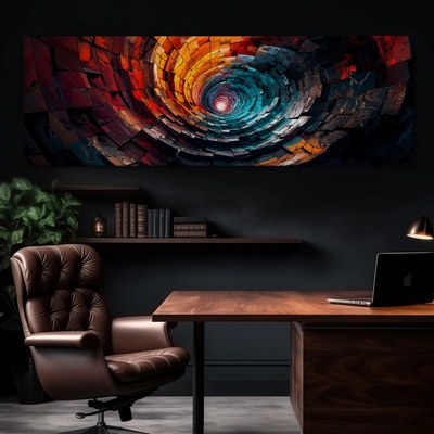 Obraz na plátně - Dlaždicová spirála FeelHappy.cz Velikost obrazu (šířka x výška): 90 x 30 cm