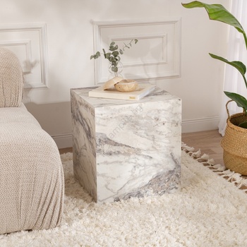 Asir Странична маса KUP 50x45 см мраморен декор (AS2084)