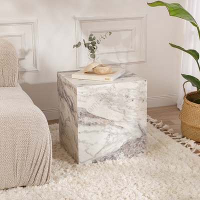 Asir Странична маса KUP 50x45 см мраморен декор (AS2084)