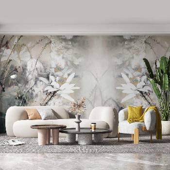 Image 1 of Decono Фототапет Абстрактни Бели Цветя