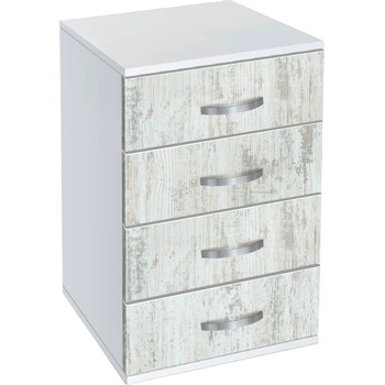 Bogdan Furniture G Скрин с чекмеджета Memo. bg, модел BM-Ava 500, бял гланц и кристал