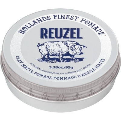 REUZEL Clay Matte Pomade - pomáda na báze vody pre silné flexibilné spevnenie a matný vzhľad 95 g
