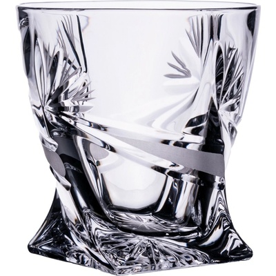 Crystalite Bohemia Bohemia Crystal broušené sklenice na whisky Quadro brus Mašle 6 x 340 ml