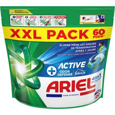 Ariel 4v1 Pods Active Odor Defense prací kapsle 60 PD
