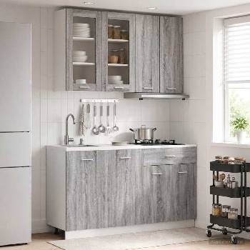 vidaXL Кухненски единица LYON 4 pcs Сив Сонома Инженерна дървесина (3438360)