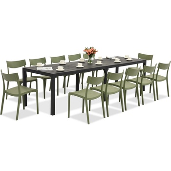 BICA King Double/Provence антрацитно зелен комплект градински мебели за 12 души Bica (BC439ANT-12xBC308ZIE)