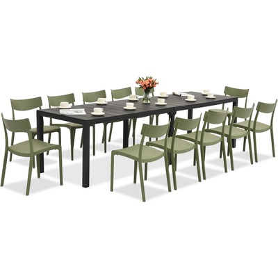 BICA King Double/Provence антрацитно зелен комплект градински мебели за 12 души Bica (BC439ANT-12xBC308ZIE)