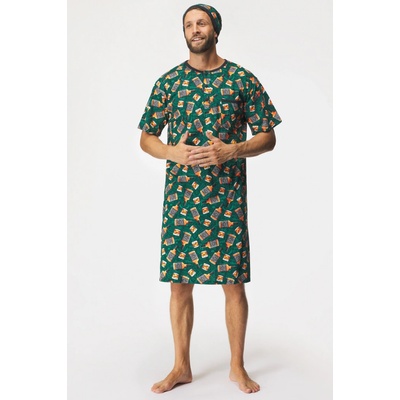 Cornette 109/15 653903 pánská noční košile kr.rukáv zelená