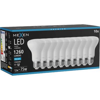 Mexen Nova 10x LED крушка E27, R63, 12W, Студена - 6500K, 1260 lm - L104-E27-1265-01x10 (L104-E27-1265-01x10)