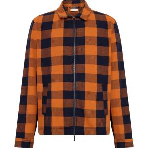 KnowledgeCotton Apparel Мъжка риза с копчета KnowledgeCotton Apparel Checkered Heavy Flannel Overshirt Shirt - Navy Check (033-2923-0213)