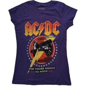 AC/DC For Those About To Rock '81 Purple S Дамски Риза (ACDCTS75LPU01)