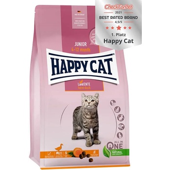Happy Cat Young Junior Farm Duck - Храна за котки с патешко месо без зърнени съставки