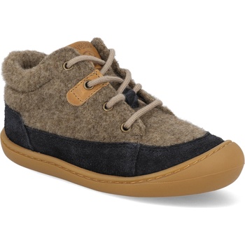 Develab Barefoot dětské zimní boty Firststep Sft Shoe Laces Blue Combi modré