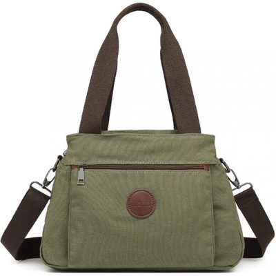 KONO Plátěná kabelka crossbody zelená
