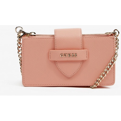 Guess Světle růžová dámská crossbody kabelka Card Case On Chain