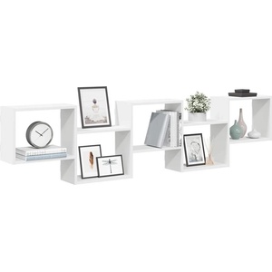 vidaXL Wall Cube Shelf 5 Compartments White Engineered Wood (859995)