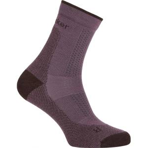 Icebreaker Дамски туристически чорапи Icebreaker Women's Merino Hike+ Ultralight Quarter Walking socks - Grey Plum / Bittersweet - размер 35-37 (EU) (201-9240-0411)
