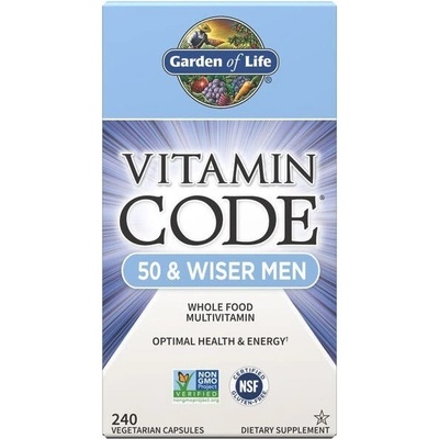 Garden of Life Vitamín Code 50 & Wiser Men 240 vegetariánskych kapsúl