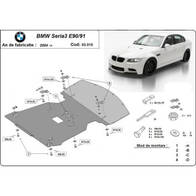 Scut Motor - Румъния Метална кора под двигател BMW 3 Ser (E90) от 2008 до 2011 (73593)
