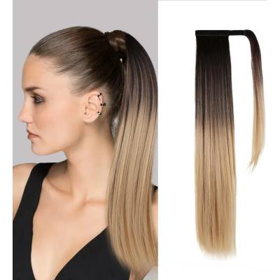 Hedvábný clip in WRAP AROUND PONYTAIL - hnědé ombré