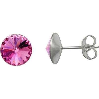 Nubis ocelové náušnice Crystals from Swarovski ROSE NU003-RO
