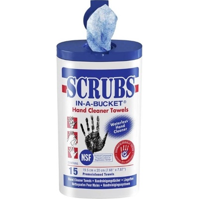 Scrubs In A Bucket DY42215, čistiace utierky na ruky v plastovom obale 15 ks
