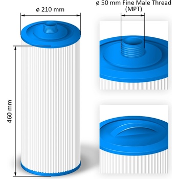 Crystalline Pool Spa Filter Filtrační kartuše SC747