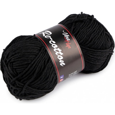 Bavlněná pletací příze Re-Cotton 50 g Varianta: 11 (81001) černá, Balení: 1 ks 60451/156139/279822