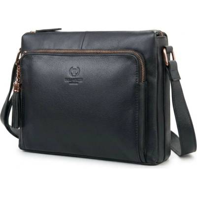 Čierna dámska kožená crossbody kabelka Jacomina