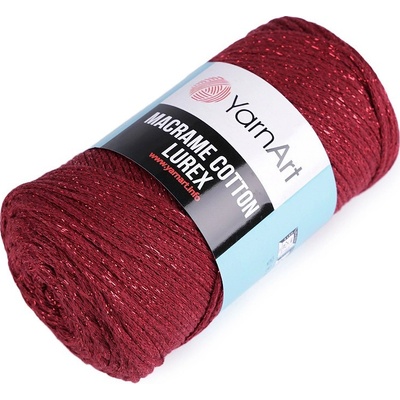 Prima-obchod Pletací příze Macrame Cotton lurex 250 g, barva 8 (739) bordó sv.