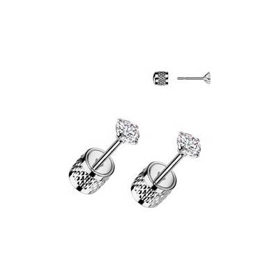 Šperky4U Ocelové náušnice čiré zirkony OPN2013-03