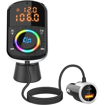 Универсален FM трансмитер BC71 с Bluetooth, зарядно за кола QC 3.0 и USB Type-C