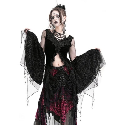 Devil fashion дамска тениска с дълъг ръкав (топ) DEVIL FASHION - Black Gothic Retro Sexy - ETT039