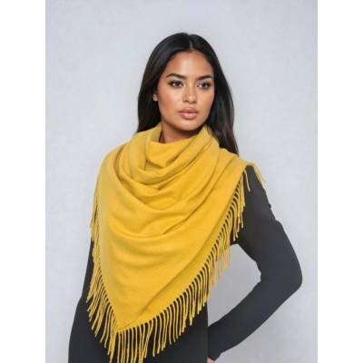 Classic Scarf žlutá šála s vlnou